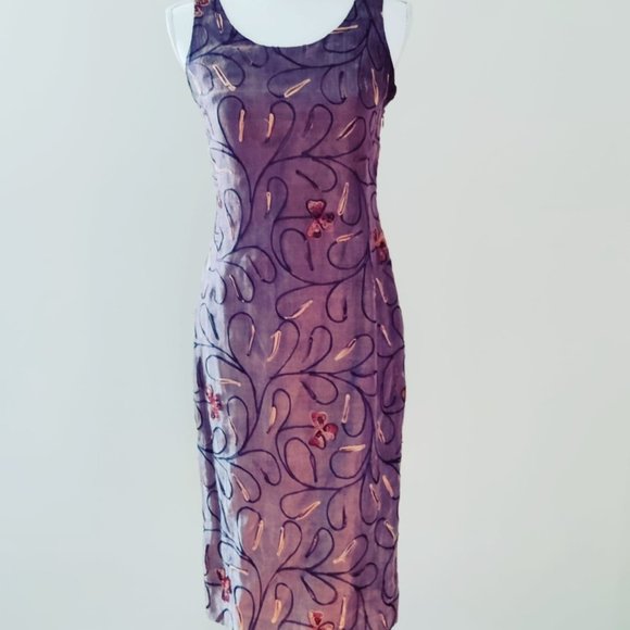 Javier Canas Caramelo 100 percent silk, lined, embroidered dress size 40 (euro) - Picture 2 of 8